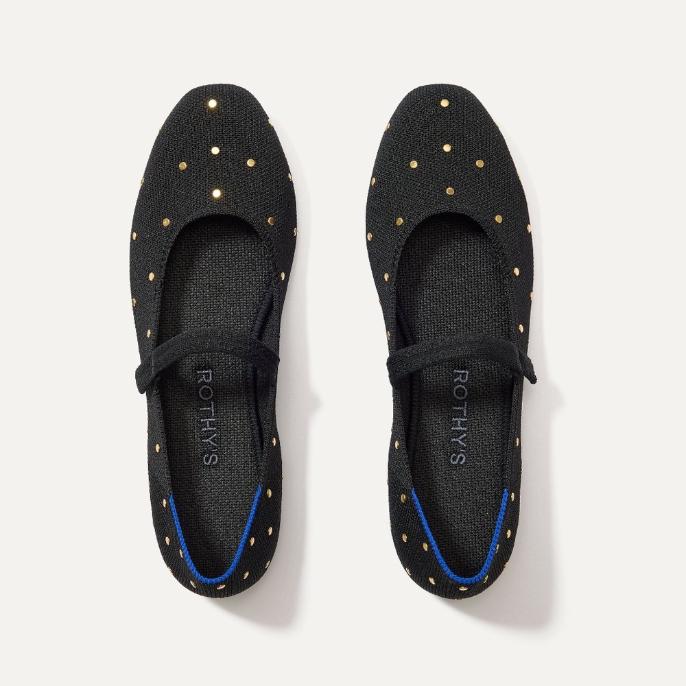 Rothy's The Square Mary Jane - Studded Black Size 10.5